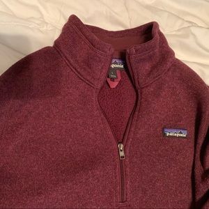 Patagonia Womens Burgundy Quarter Zip Pullover Better Sweater